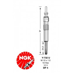 Glow plug NGK DP04-Y732U (6001)
