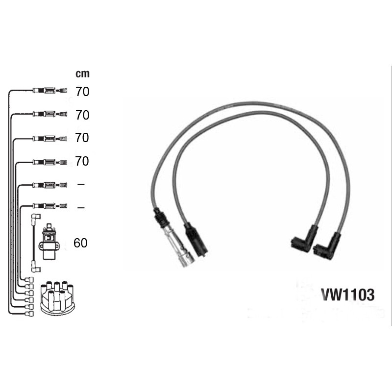 Комплект проводов высокого напряжения PVL-VW1103