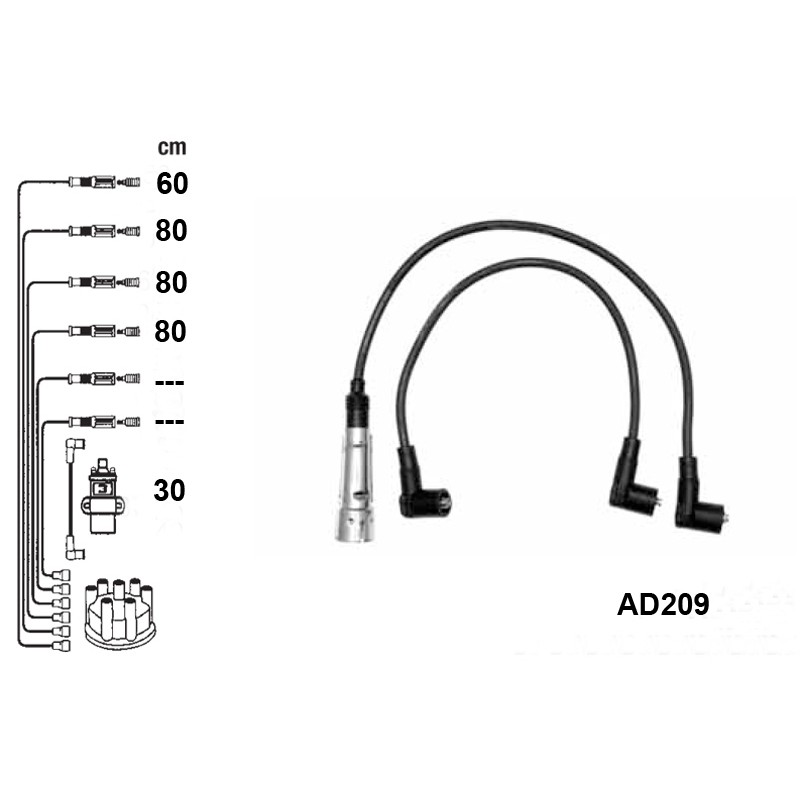 Комплект проводов высокого напряжения PVL-AD209