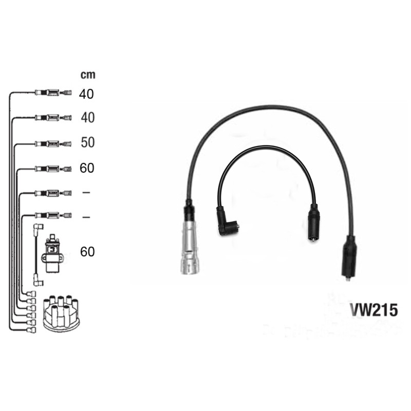 Комплект проводов высокого напряжения PVL-VW215