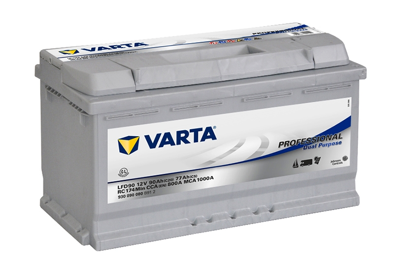 Varta LFD90. Bootsbatterie Varta 90Ah 12V