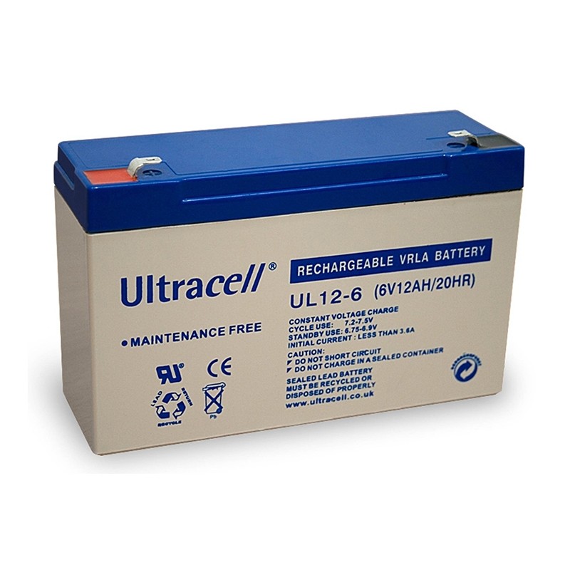 ULTRACELL 6V 12Ah AGM VRLA battery