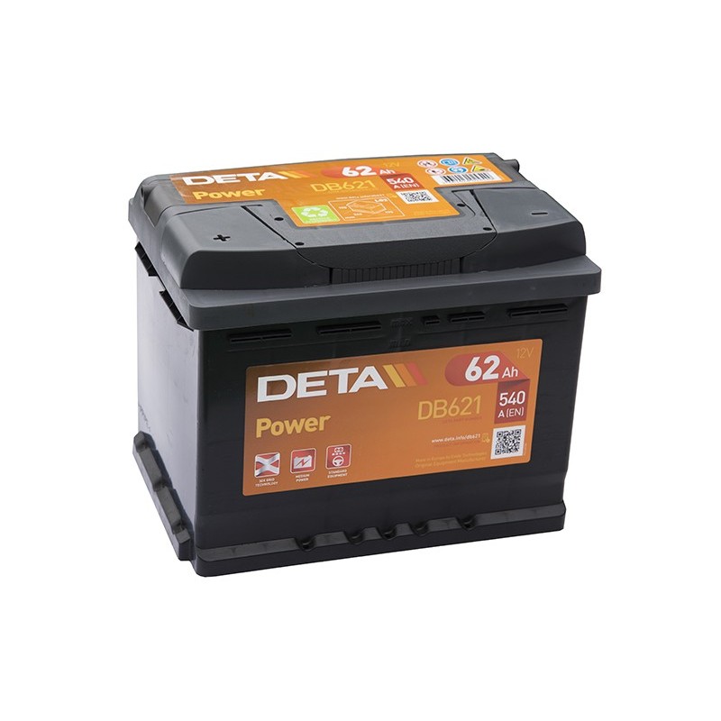 DETA Power DB621 62Ah 540A (EN) akumuliatorius