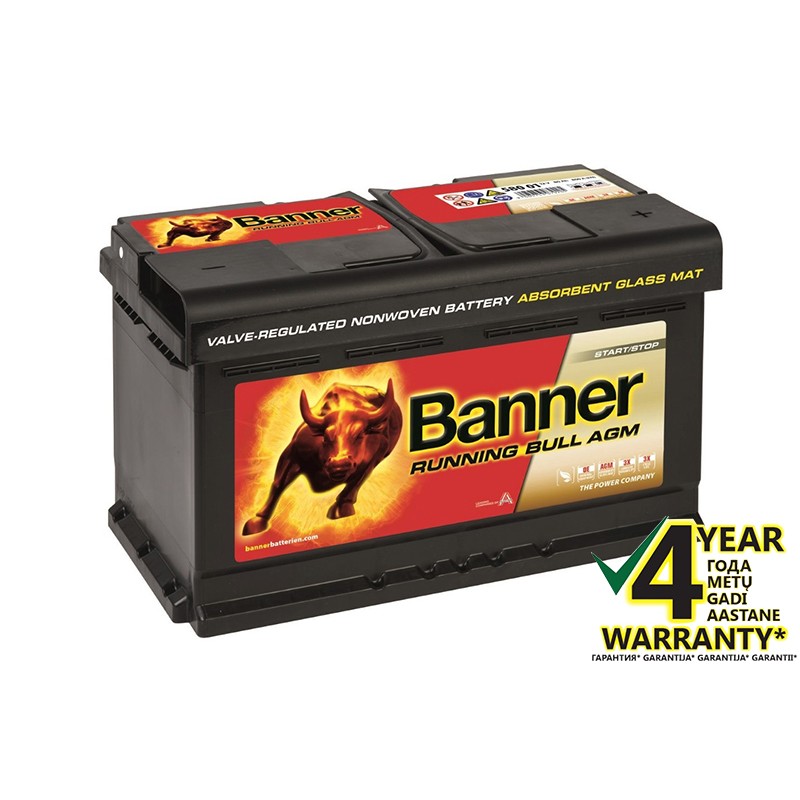 BANNER Running Bull AGM 58001 80Ah battery