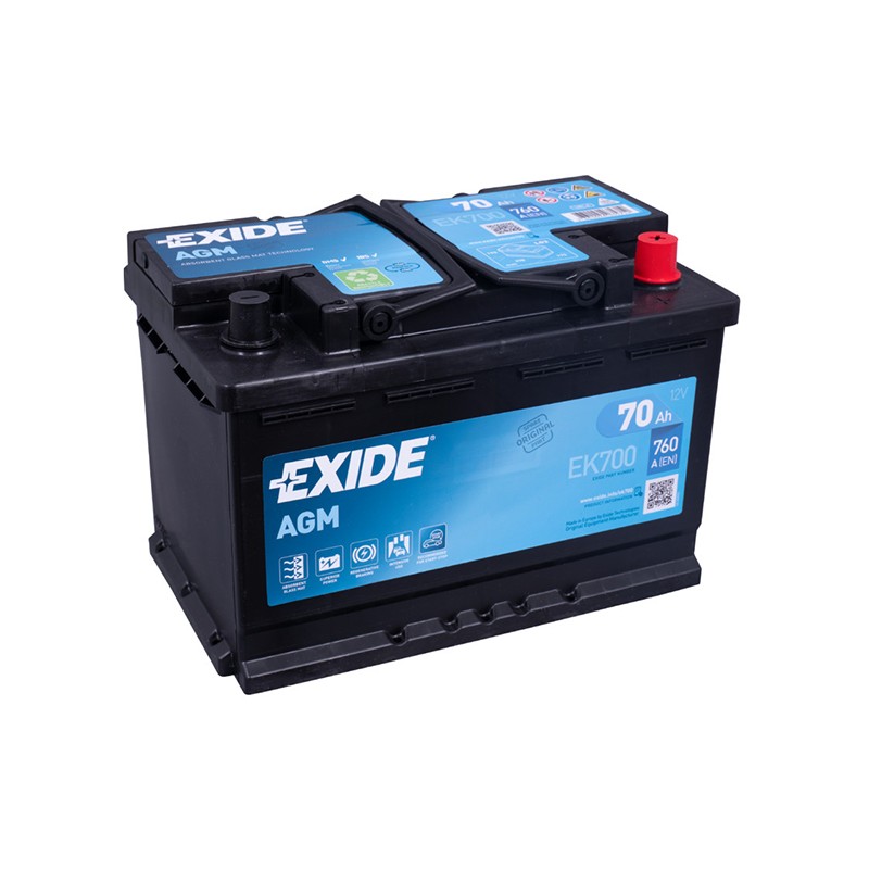 EXIDE EK700 70Ah MicroHybrid AGM akumuliatorius