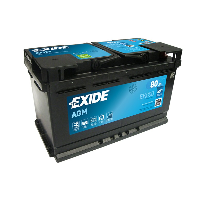 klodset grim obligatorisk EXIDE EK800 80Ah MicroHybrid AGM battery