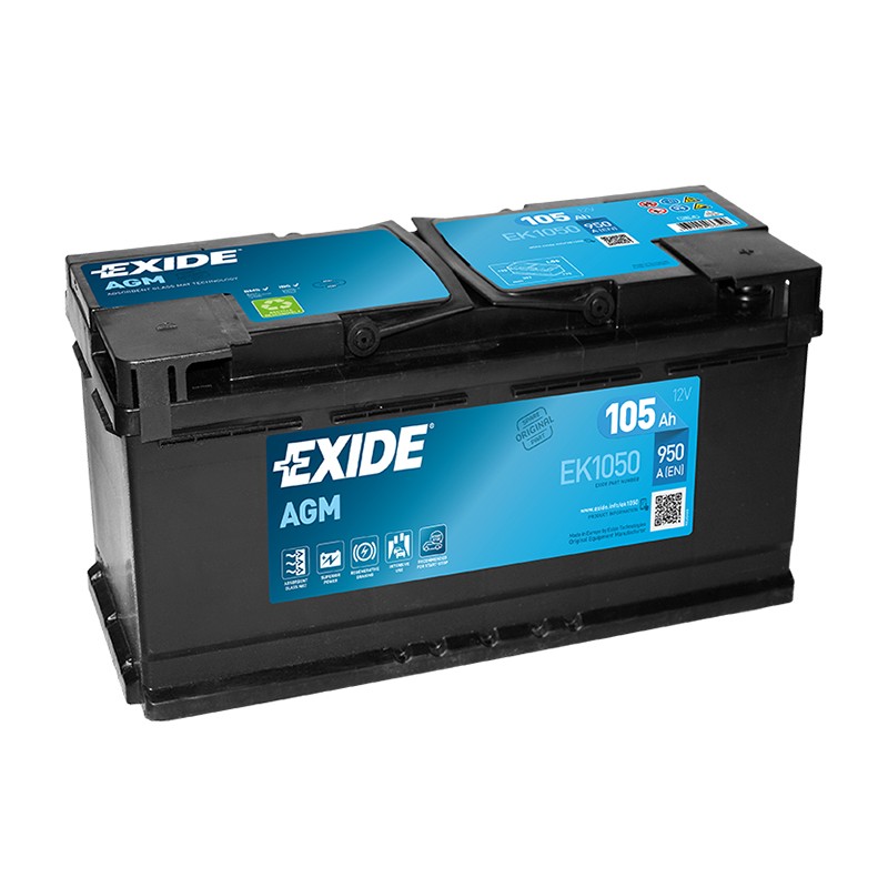 EXIDE EK1050 105Ah MicroHybrid AGM battery