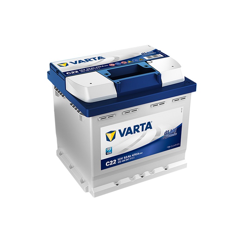 Batterie voiture Varta C22 - 52Ah / 470A - 12V - Feu Vert