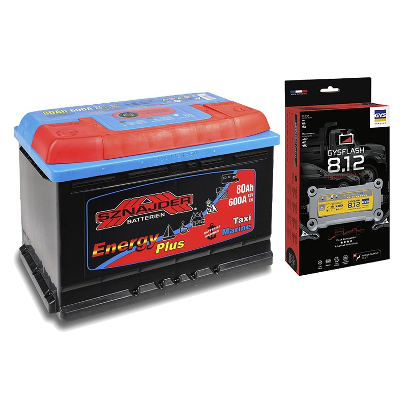 SZNAJDER ENERGY PLUS 958-07 80Ah battery + GYS Flash 8.12 charger
