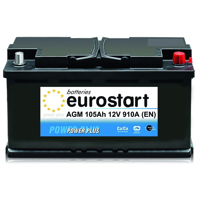 EUROSTART POWER PLUS AGM 605901091 105Ah akumuliatorius