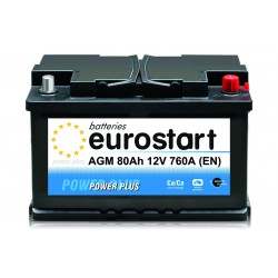 EUROSTART POWER PLUS AGM 580901076 80Ah аккумулятор