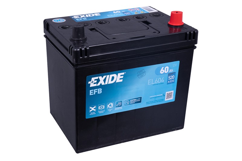 EL604 (005EFB) EXIDE EL604 Start-Stop Batterie 12V 60Ah 520A B0 D23  Batterie EFB
