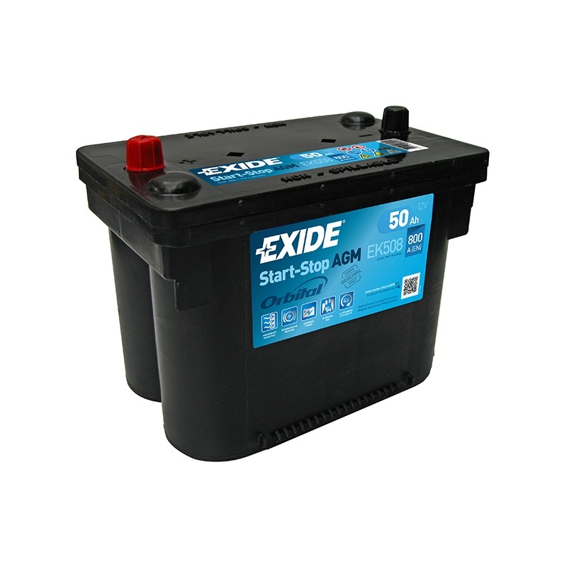 EXIDE EK508 50Ah MicroHybrid AGM/Spiral akumuliatorius