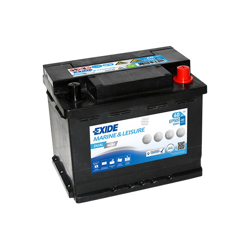 EXIDE EP500 AGM 60Ah 680A dual battery