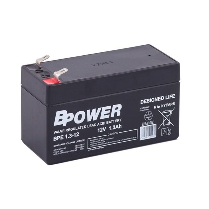 BPOWER BPE1.3-12 12V 1.3Ah AGM VRLA battery