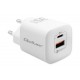 Charger Qoltec GaN Ultra (50763) 35W USB-C / USB (white)