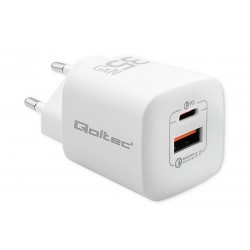 Charger Qoltec GaN Ultra (50763) 35W USB-C / USB (white)