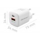 Charger Qoltec GaN Ultra (50763) 35W USB-C / USB (white)