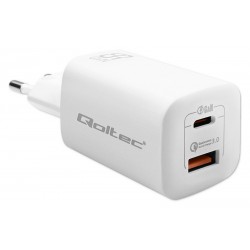 Charger Qoltec GaN Ultra (50765) 65W USB-C / USB (white)