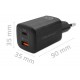 Charger Qoltec GaN Ultra (50766) 65W USB-C / USB (black)