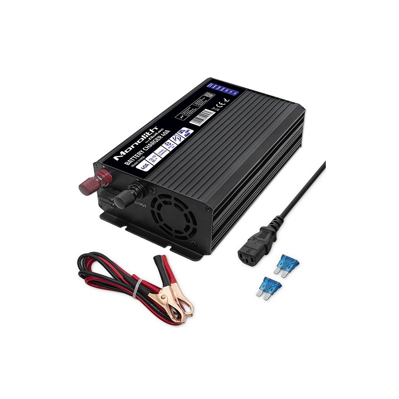 Qoltec Smart Monolith charger 12V, 40A (51956) for LiFePO4, AGM, GEL, SLA batteries