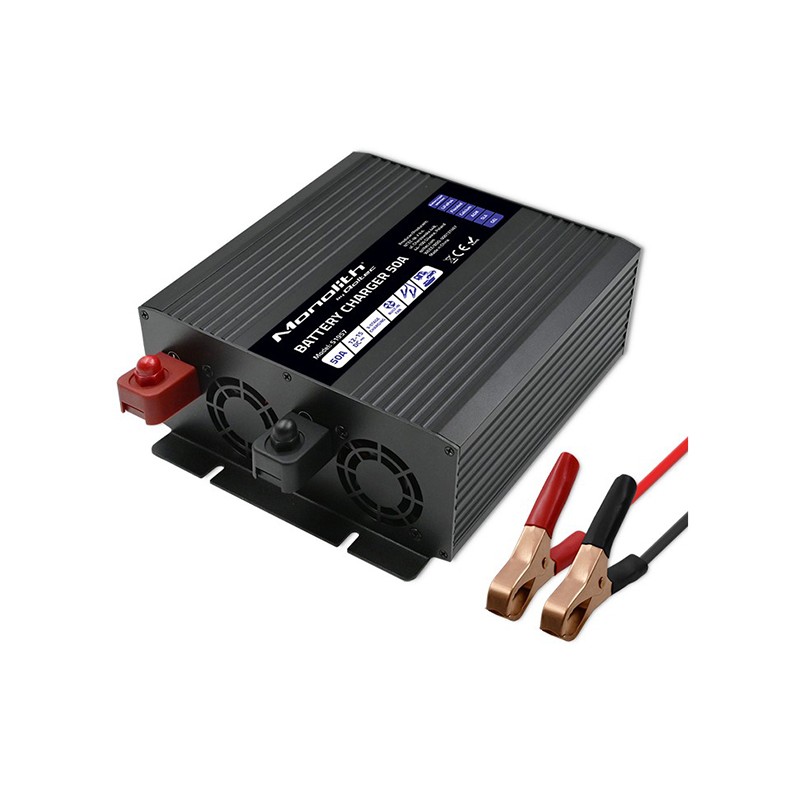 Qoltec Smart Monolith charger 12V, 50A (51957) for LiFePO4, AGM, GEL, SLA batteries