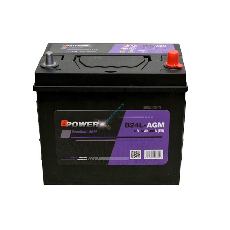 BPOWER B24L-AGM 45Ah 380A (EN) battery