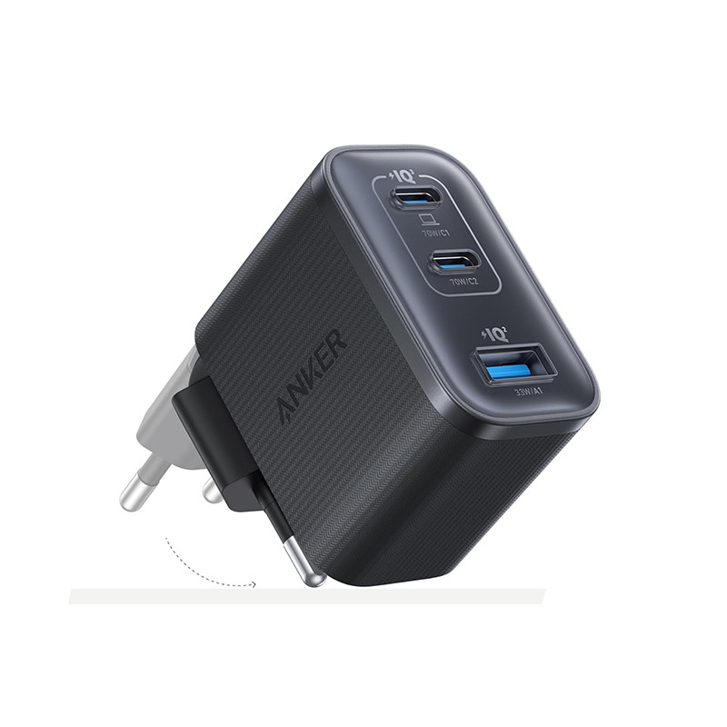 Anker Nano Charger (70W, 3 Ports) black