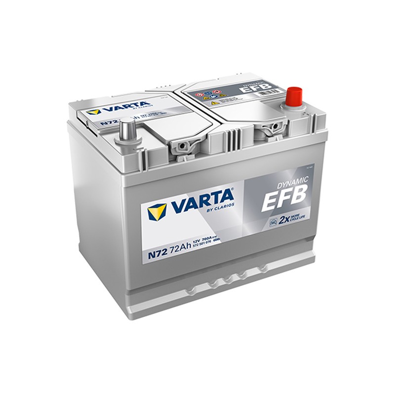 VARTA START STOP N72 (572501076) 72Ah 760A (EN) 12V EFB аккумулятор