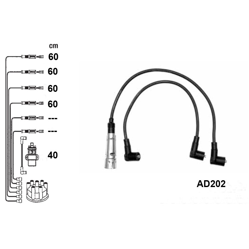 Комплект проводов высокого напряжения PVL-AD202