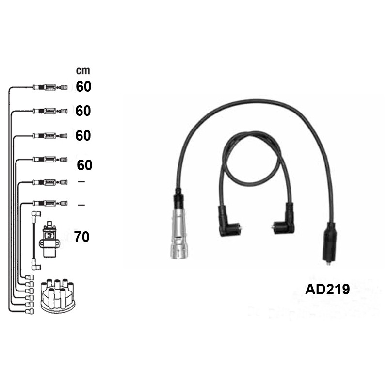 Комплект проводов высокого напряжения PVL-AD219