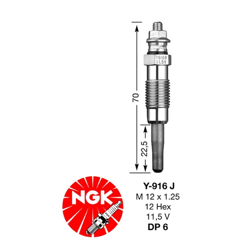 Свеча накаливания NGK DP06-Y916J (5906)