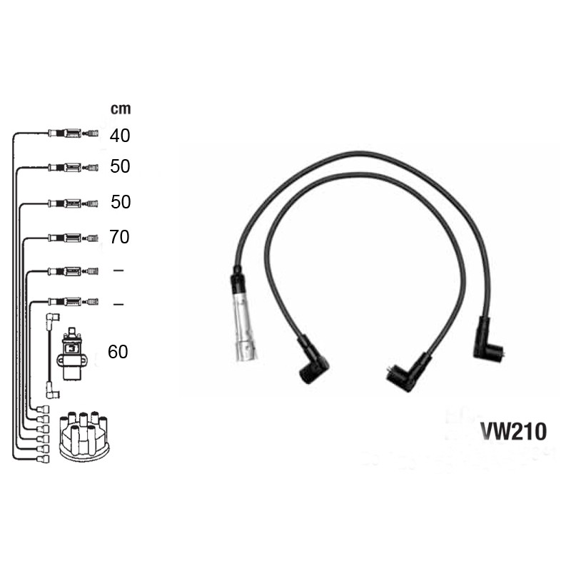 Комплект проводов высокого напряжения PVL-VW210