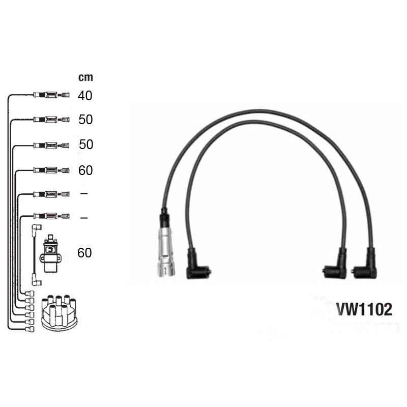 Комплект проводов высокого напряжения PVL-VW1102