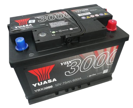 Yuasa YBX3096 - Batería turismo 75 Ah 650A 12V + Dcha